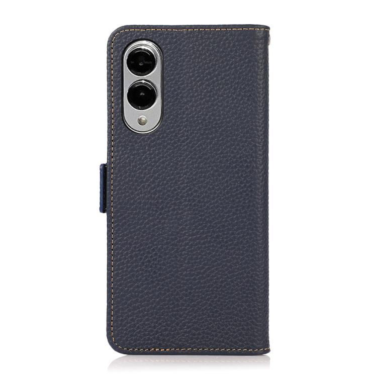 For Samsung Galaxy S25 Edge 5G KHAZNEH Side-Magnetic Litchi Genuine Leather RFID Phone Case