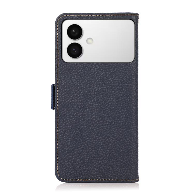 For Samsung Galaxy S26 Edge 5G KHAZNEH Side-Magnetic Litchi Genuine Leather RFID Phone Case