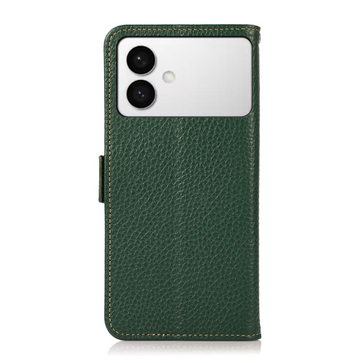 For Samsung Galaxy S26 Edge 5G KHAZNEH Side-Magnetic Litchi Genuine Leather RFID Phone Case