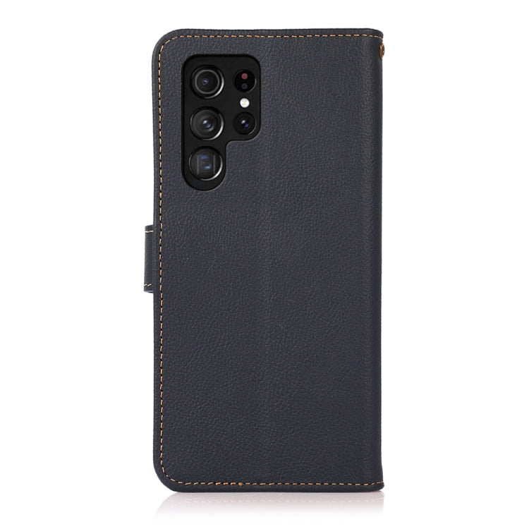 For Samsung Galaxy S25 Ultra 5G KHAZNEH Custer Genuine Leather RFID Phone Case