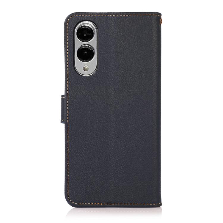 For Samsung Galaxy S25 Edge 5G KHAZNEH Custer Genuine Leather RFID Phone Case