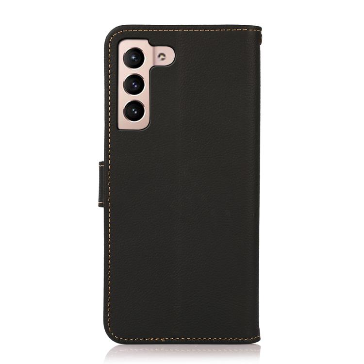 For Samsung Galaxy S25 FE 5G KHAZNEH Custer Genuine Leather RFID Phone Case