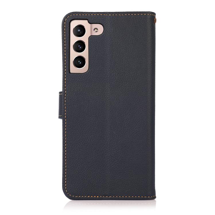 For Samsung Galaxy S25 FE 5G KHAZNEH Custer Genuine Leather RFID Phone Case