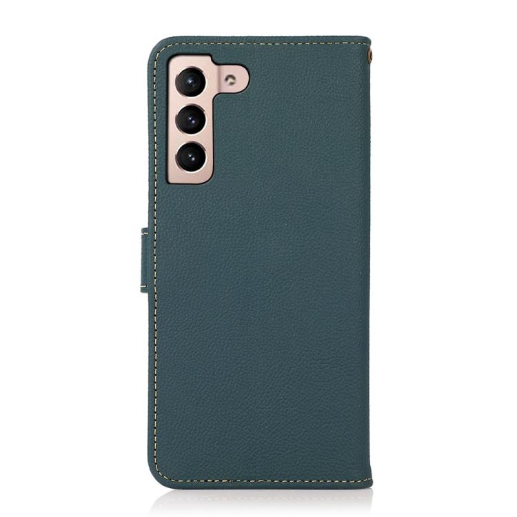 For Samsung Galaxy S25 FE 5G KHAZNEH Custer Genuine Leather RFID Phone Case