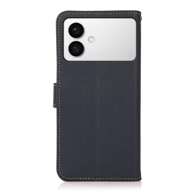For Samsung Galaxy S26 Edge 5G KHAZNEH Custer Genuine Leather RFID Phone Case