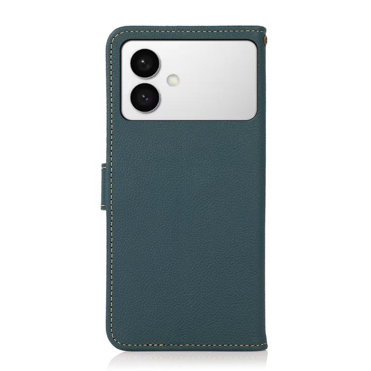 For Samsung Galaxy S26 Edge 5G KHAZNEH Custer Genuine Leather RFID Phone Case