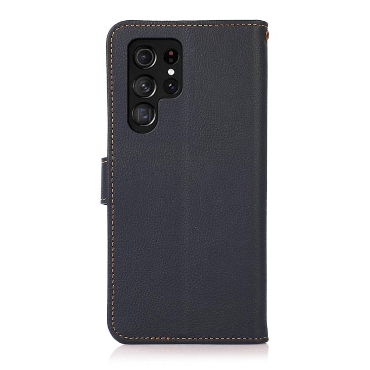 For Samsung Galaxy S26 Ultra 5G KHAZNEH Custer Genuine Leather RFID Phone Case