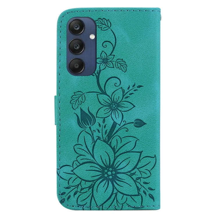 For Samsung Galaxy M35 Lily Embossed Leather Phone Case