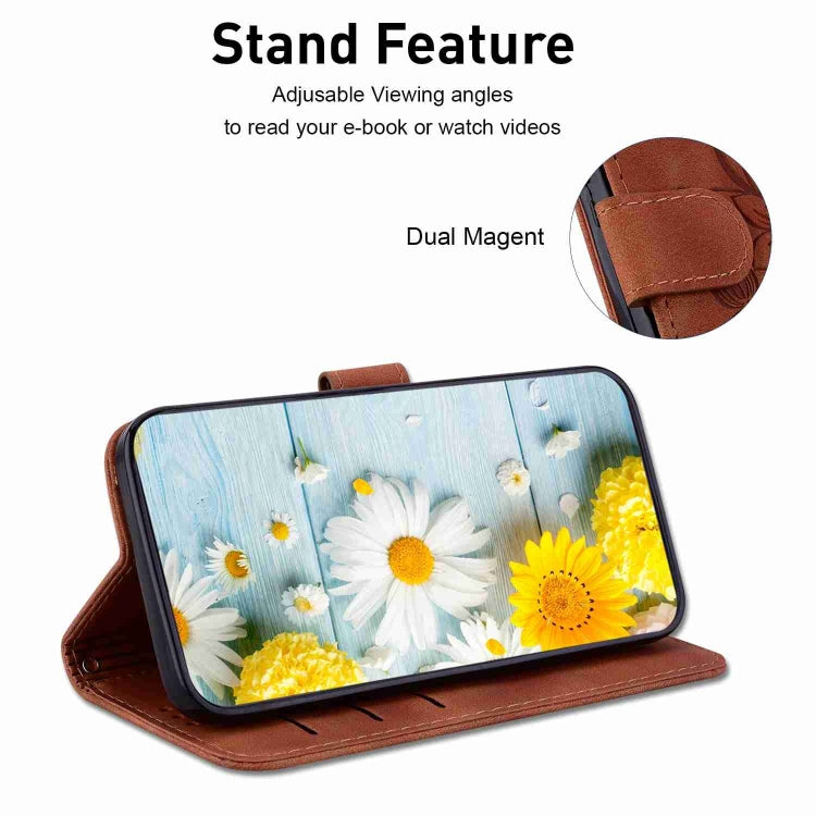 For Samsung Galaxy M35 Lily Embossed Leather Phone Case