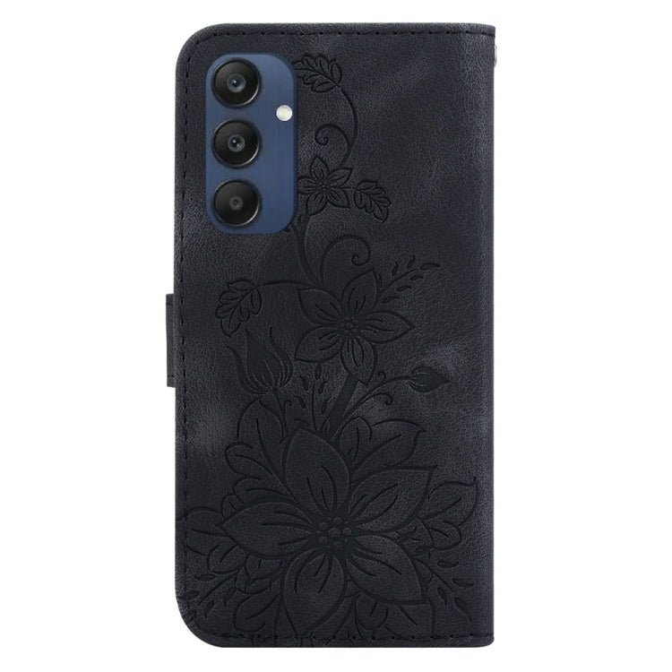 For Samsung Galaxy M35 Lily Embossed Leather Phone Case