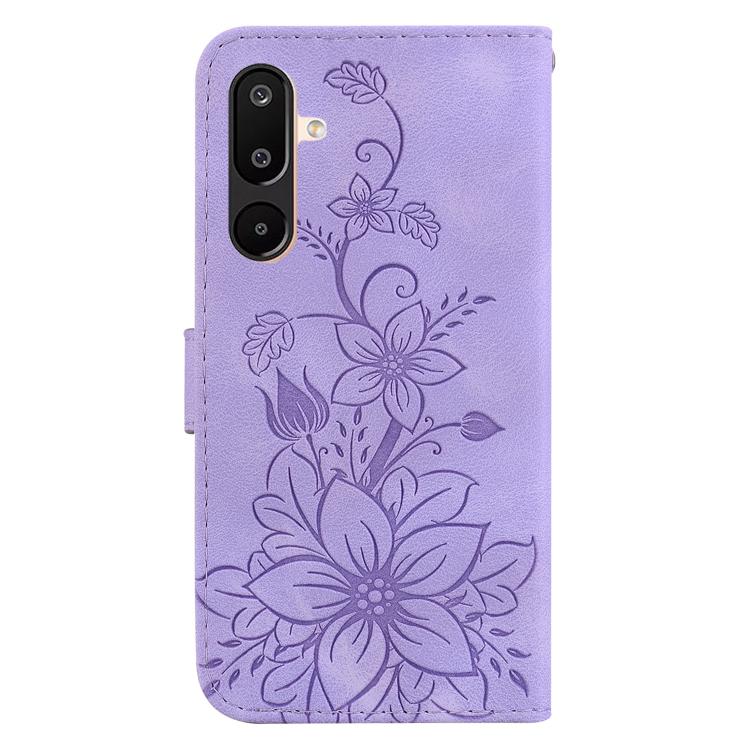 For Samsung Galaxy M16 5G / F16 5G / M36 5G Lily Embossed Leather Phone Case