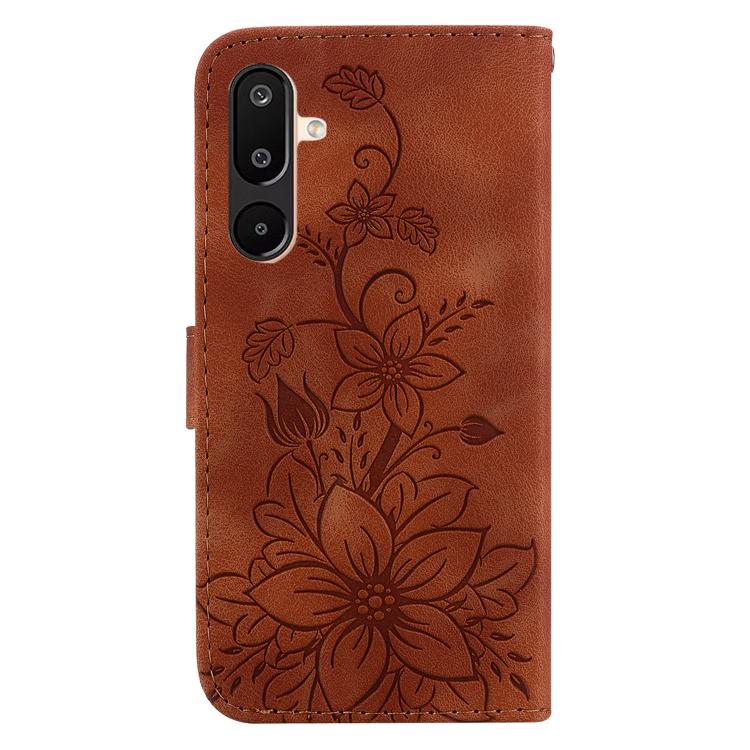 For Samsung Galaxy M16 5G / F16 5G / M36 5G Lily Embossed Leather Phone Case