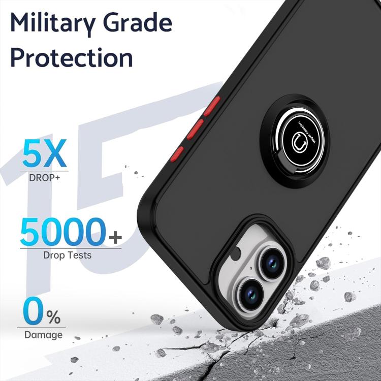 For iPhone 16 Plus Q Shadow 1 Series TPU + PC Phone Case with Ring