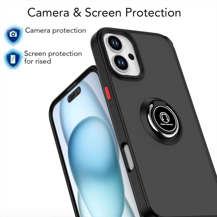 For iPhone 16 Plus Q Shadow 1 Series TPU + PC Phone Case with Ring