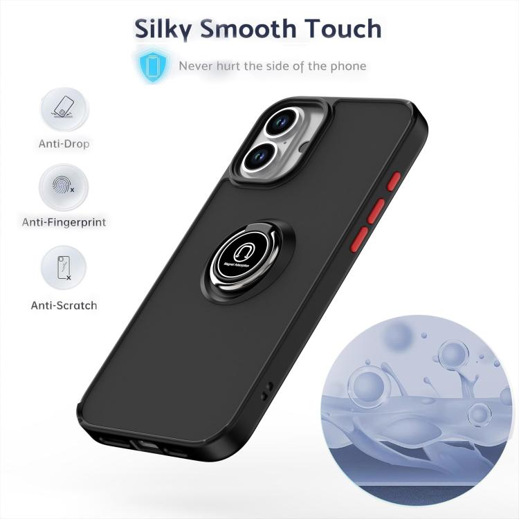 For iPhone 16 Plus Q Shadow 1 Series TPU + PC Phone Case with Ring