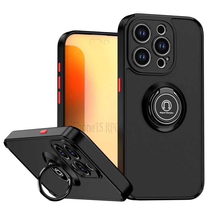 For iPhone 15 Pro Q Shadow 1 Series TPU + PC Phone Case with Ring