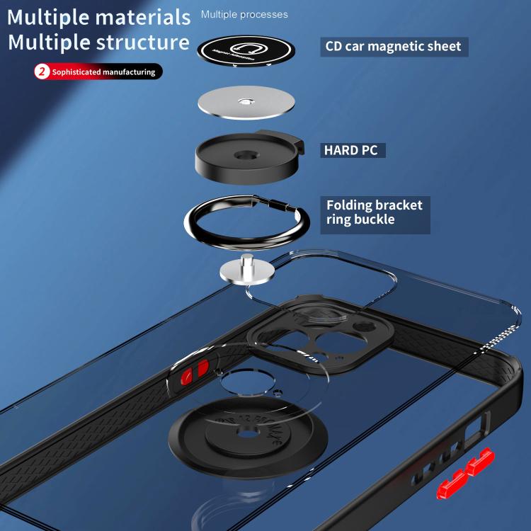 For iPhone 12 Pro Max Q Shadow 1 Series TPU + PC Phone Case with Ring