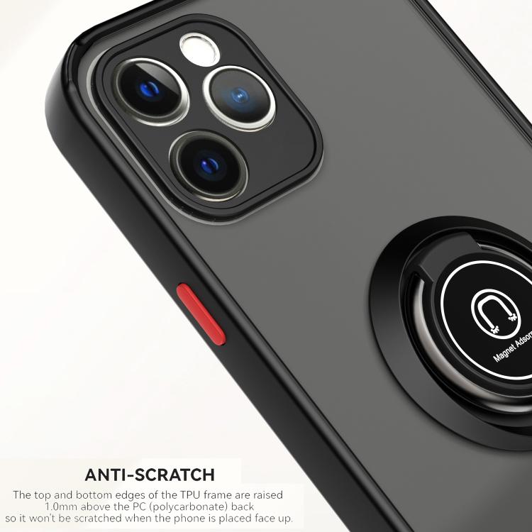 For iPhone 12 Q Shadow 1 Series TPU + PC Phone Case with Ring