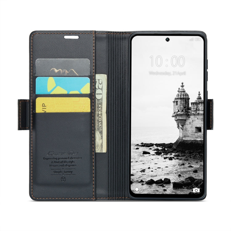 For Redmi 13 CaseMe 023 Butterfly Buckle Litchi Texture RFID Anti-theft Leather Phone Case