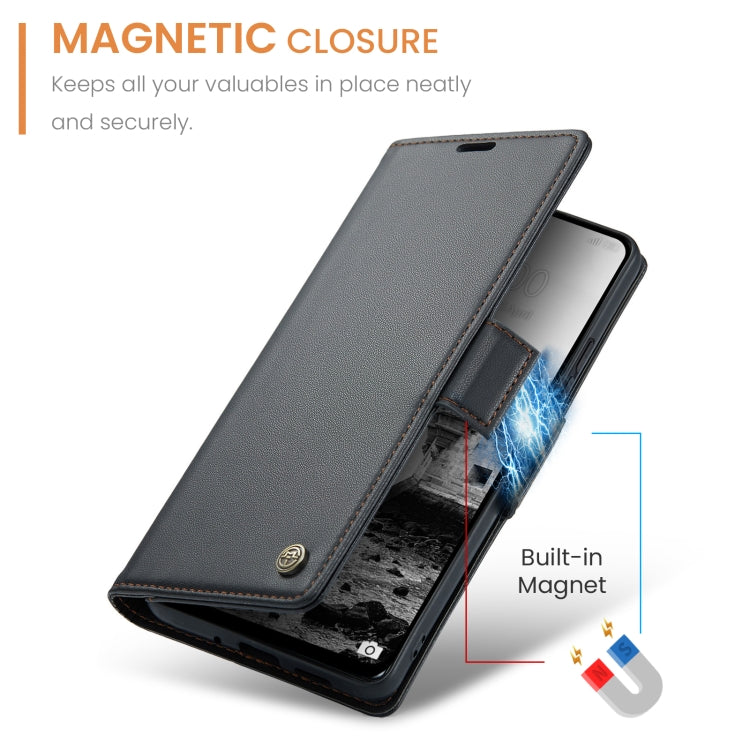 For Redmi 13 CaseMe 023 Butterfly Buckle Litchi Texture RFID Anti-theft Leather Phone Case