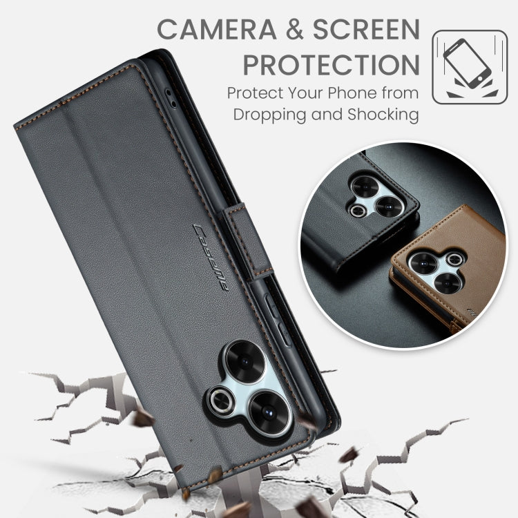 For Redmi 13 CaseMe 023 Butterfly Buckle Litchi Texture RFID Anti-theft Leather Phone Case