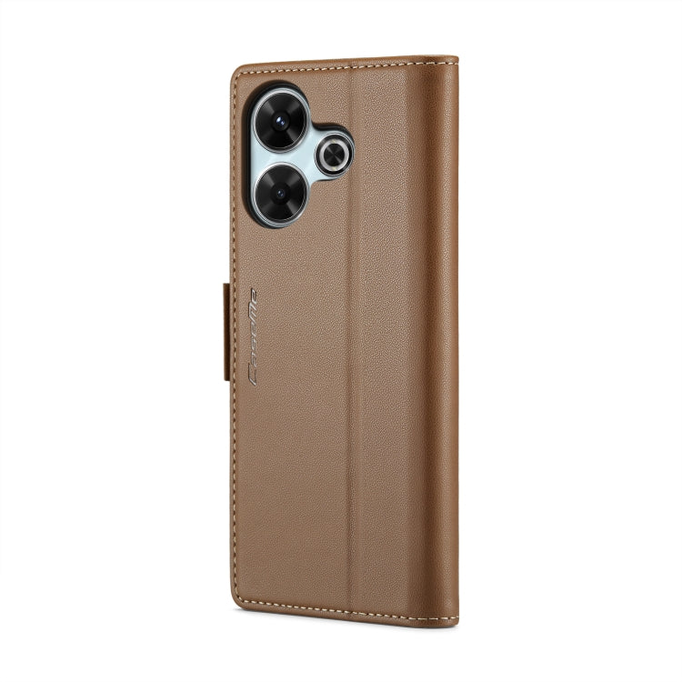 For Redmi 13 CaseMe 023 Butterfly Buckle Litchi Texture RFID Anti-theft Leather Phone Case