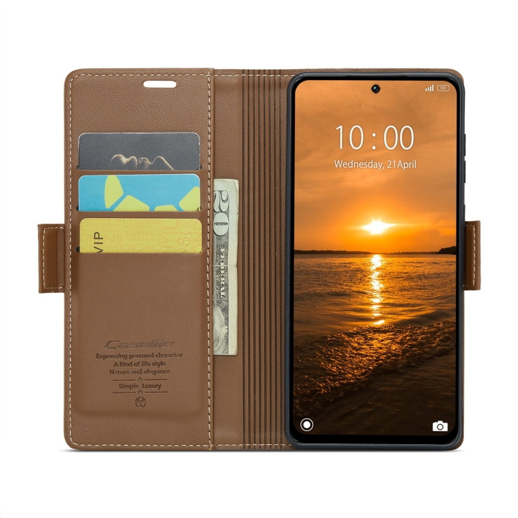 For Redmi 13 CaseMe 023 Butterfly Buckle Litchi Texture RFID Anti-theft Leather Phone Case