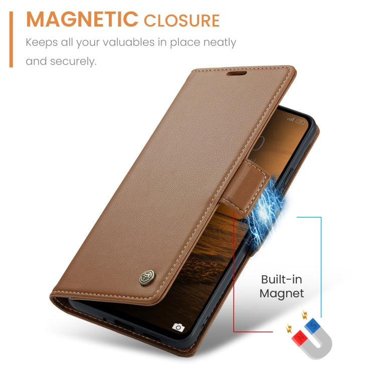 For Redmi 13 CaseMe 023 Butterfly Buckle Litchi Texture RFID Anti-theft Leather Phone Case