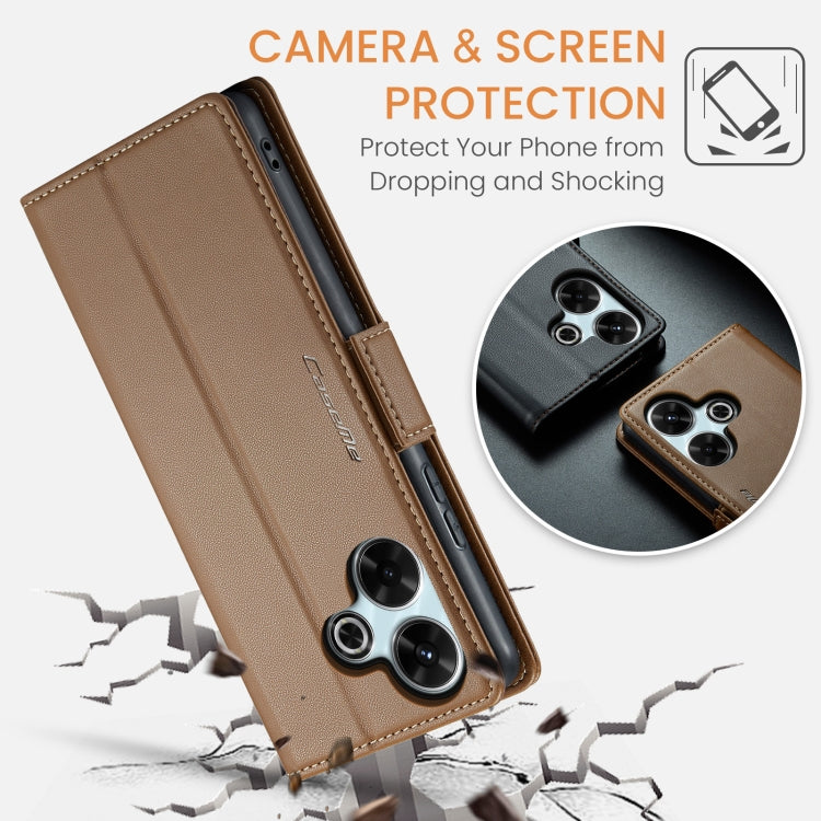 For Redmi 13 CaseMe 023 Butterfly Buckle Litchi Texture RFID Anti-theft Leather Phone Case