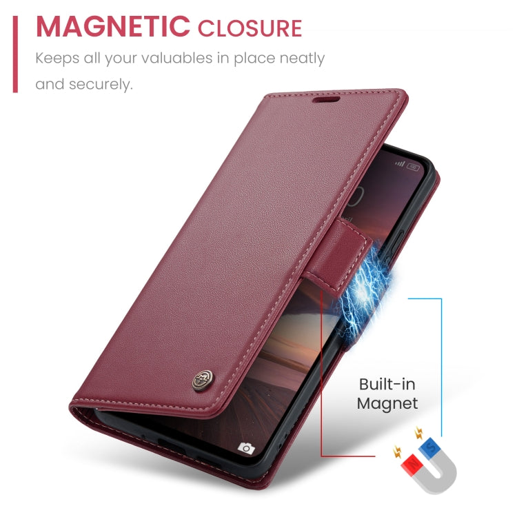 For Redmi 13 CaseMe 023 Butterfly Buckle Litchi Texture RFID Anti-theft Leather Phone Case