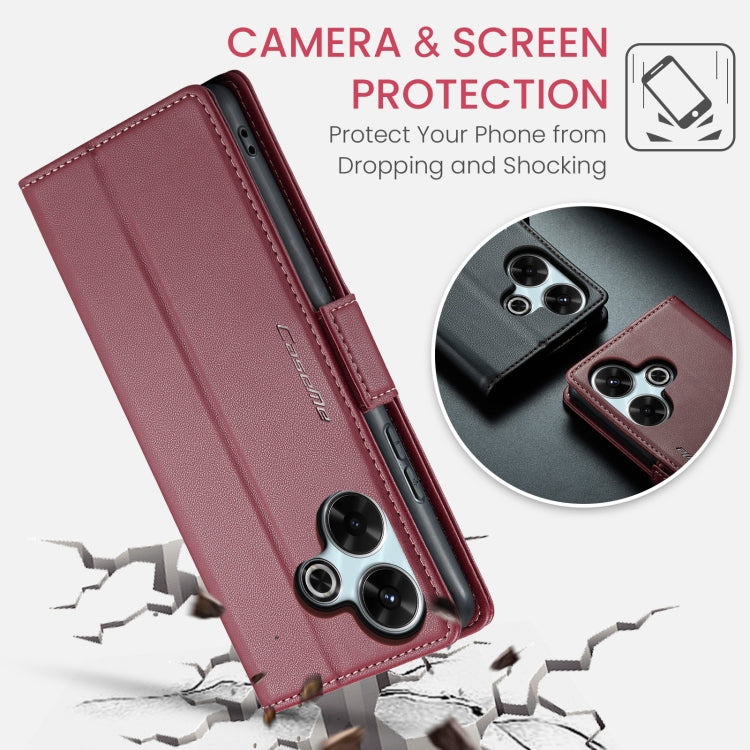 For Redmi 13 CaseMe 023 Butterfly Buckle Litchi Texture RFID Anti-theft Leather Phone Case