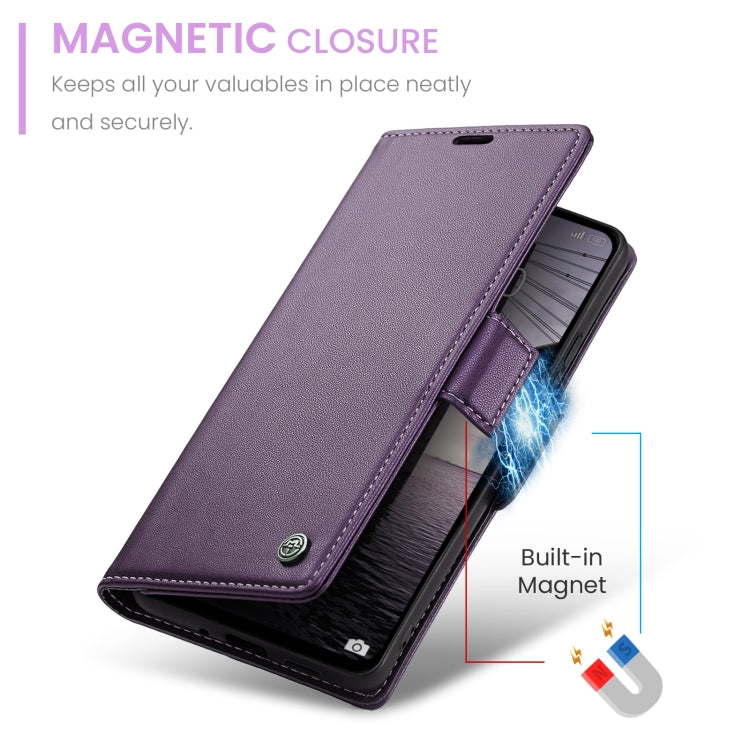 For Redmi 13 CaseMe 023 Butterfly Buckle Litchi Texture RFID Anti-theft Leather Phone Case
