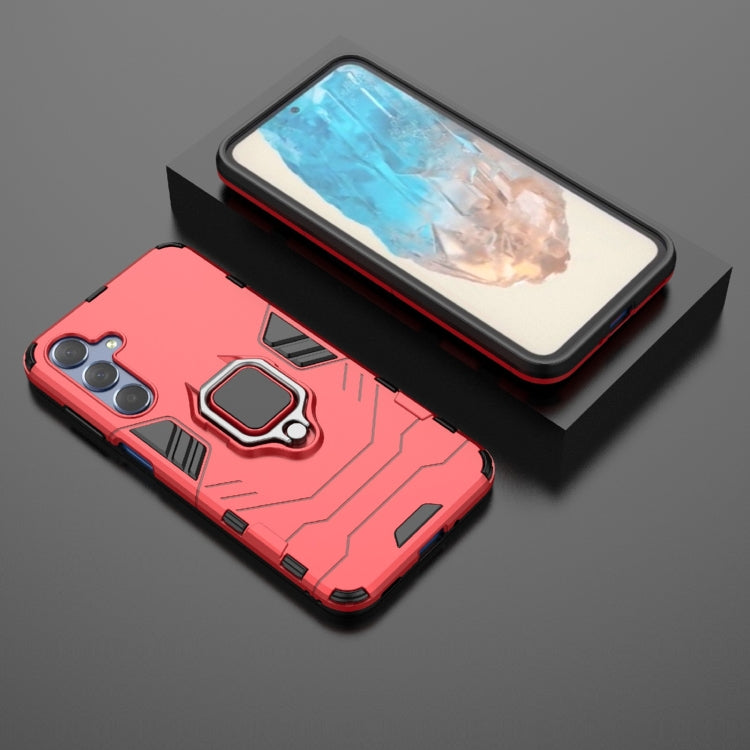 For Samsung Galaxy M35 PC + TPU Shockproof Protective Phone Case with Magnetic Ring Holder
