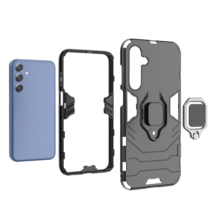 For Samsung Galaxy M35 PC + TPU Shockproof Protective Phone Case with Magnetic Ring Holder