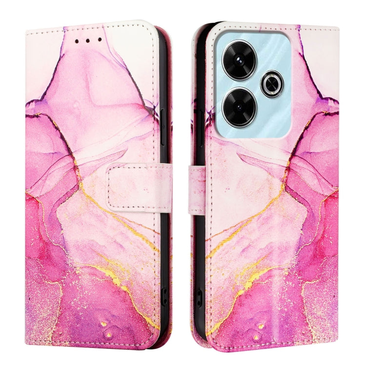For Redmi 13 4G PT003 Marble Pattern Flip Leather Phone Case