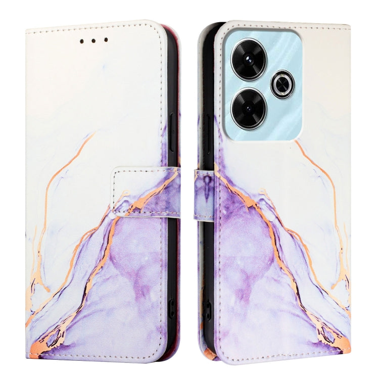 For Redmi 13 4G PT003 Marble Pattern Flip Leather Phone Case