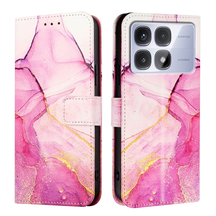 For Redmi K70 Ultra 5G Global PT003 Marble Pattern Flip Leather Phone Case