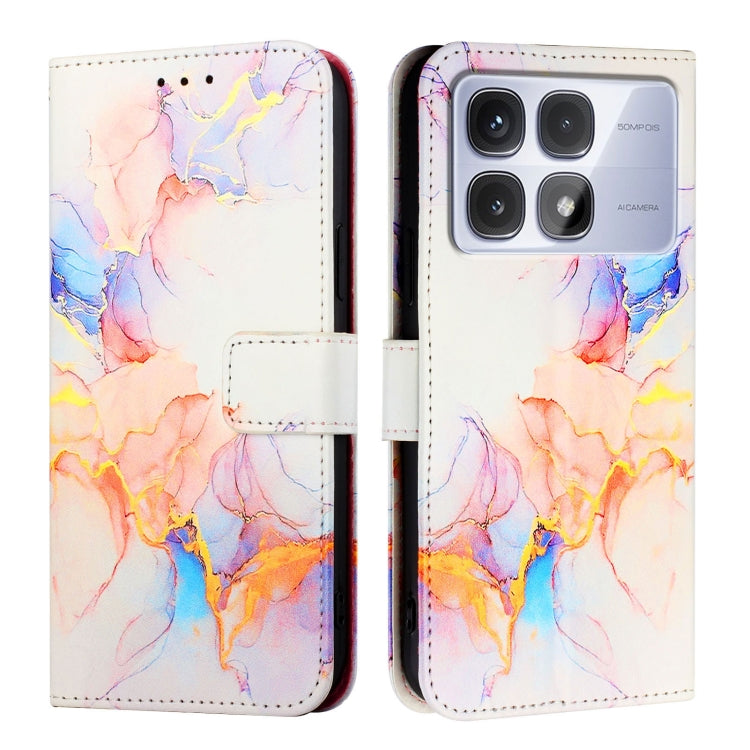 For Redmi K70 Ultra 5G Global PT003 Marble Pattern Flip Leather Phone Case