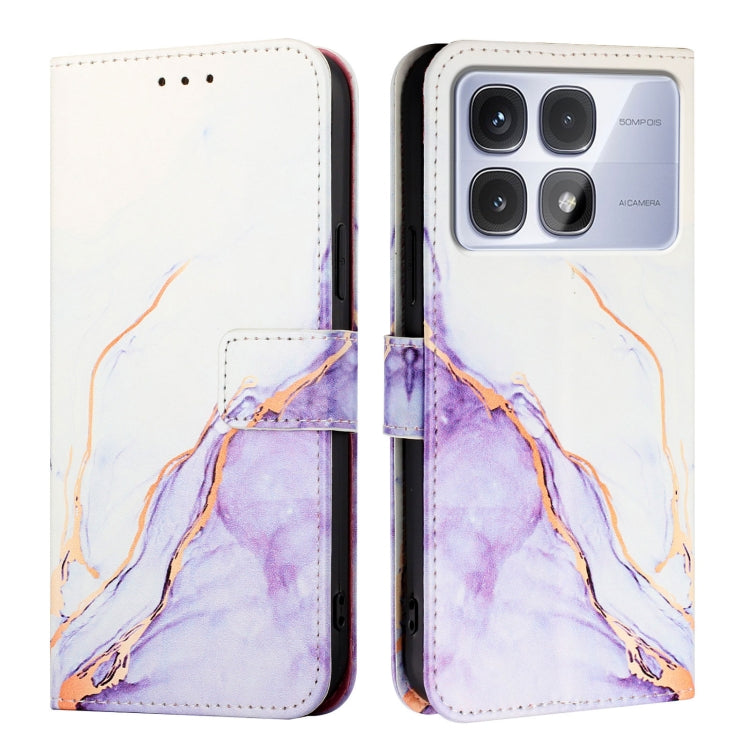 For Redmi K70 Ultra 5G Global PT003 Marble Pattern Flip Leather Phone Case
