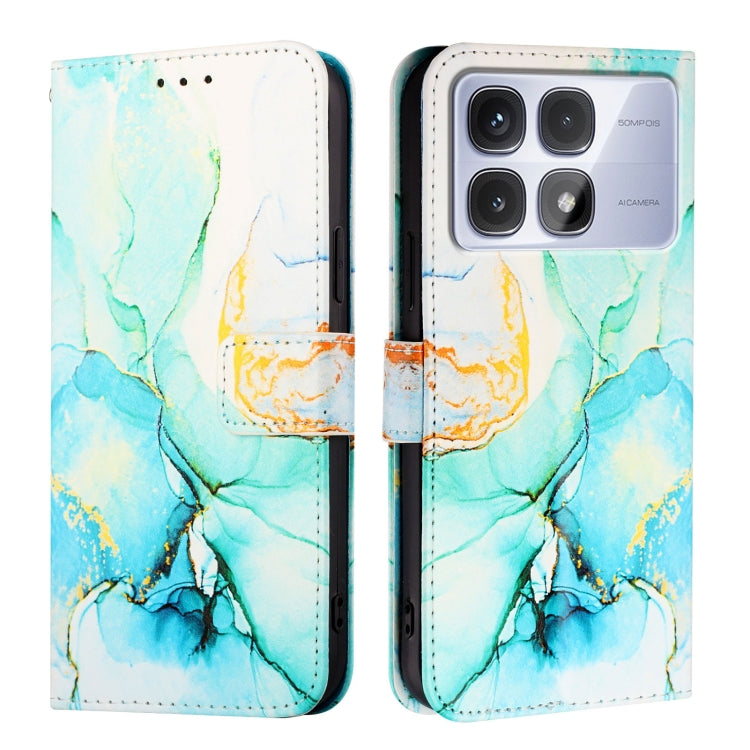 For Redmi K70 Ultra 5G Global PT003 Marble Pattern Flip Leather Phone Case