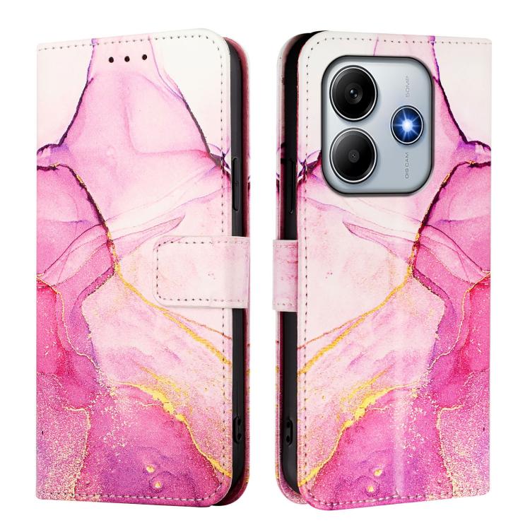 For Redmi Note 14 4G 163.25mm PT003 Marble Pattern Flip Leather Phone Case