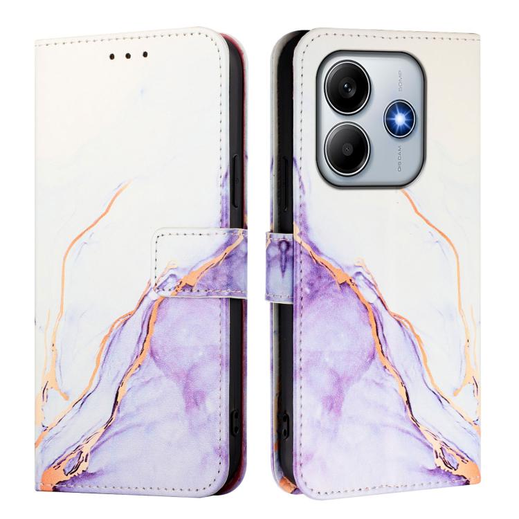 For Redmi Note 14 4G 163.25mm PT003 Marble Pattern Flip Leather Phone Case