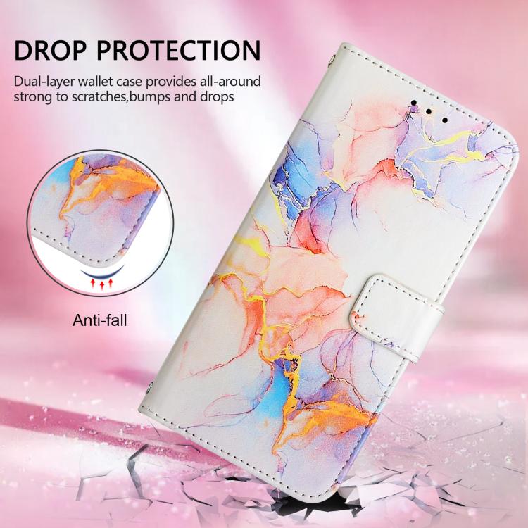 For Redmi Note 14 5G Global PT003 Marble Pattern Flip Leather Phone Case