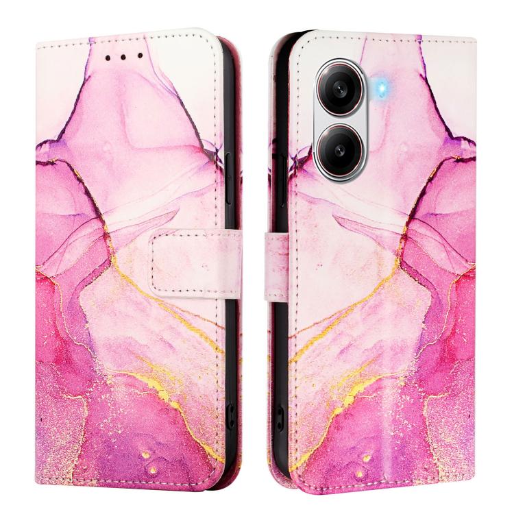 For Redmi Turbo 4 PT003 Marble Pattern Flip Leather Phone Case