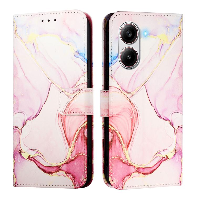 For Redmi Turbo 4 PT003 Marble Pattern Flip Leather Phone Case