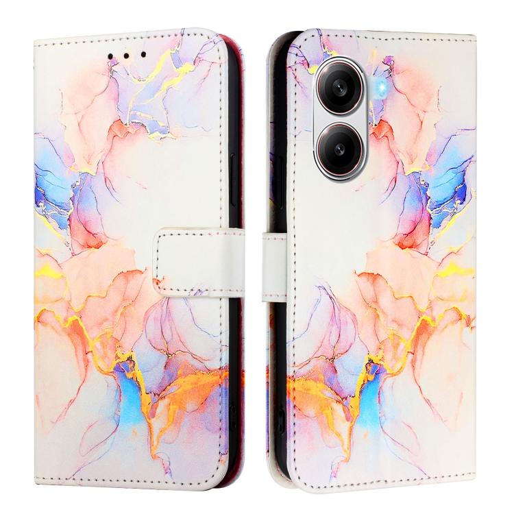 For Redmi Turbo 4 PT003 Marble Pattern Flip Leather Phone Case
