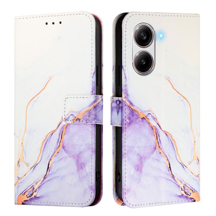 For Redmi Turbo 4 PT003 Marble Pattern Flip Leather Phone Case