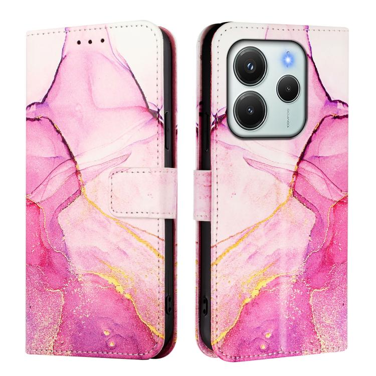 For Redmi Note 14 4G 164.84mm PT003 Marble Pattern Flip Leather Phone Case
