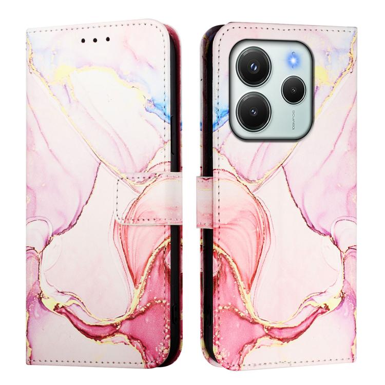 For Redmi Note 14 4G 164.84mm PT003 Marble Pattern Flip Leather Phone Case