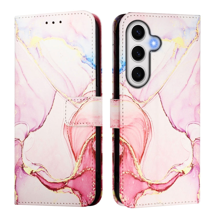 For Samsung Galaxy S24 FE 5G PT003 Marble Pattern Flip Leather Phone Case